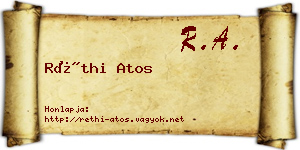 Réthi Atos névjegykártya